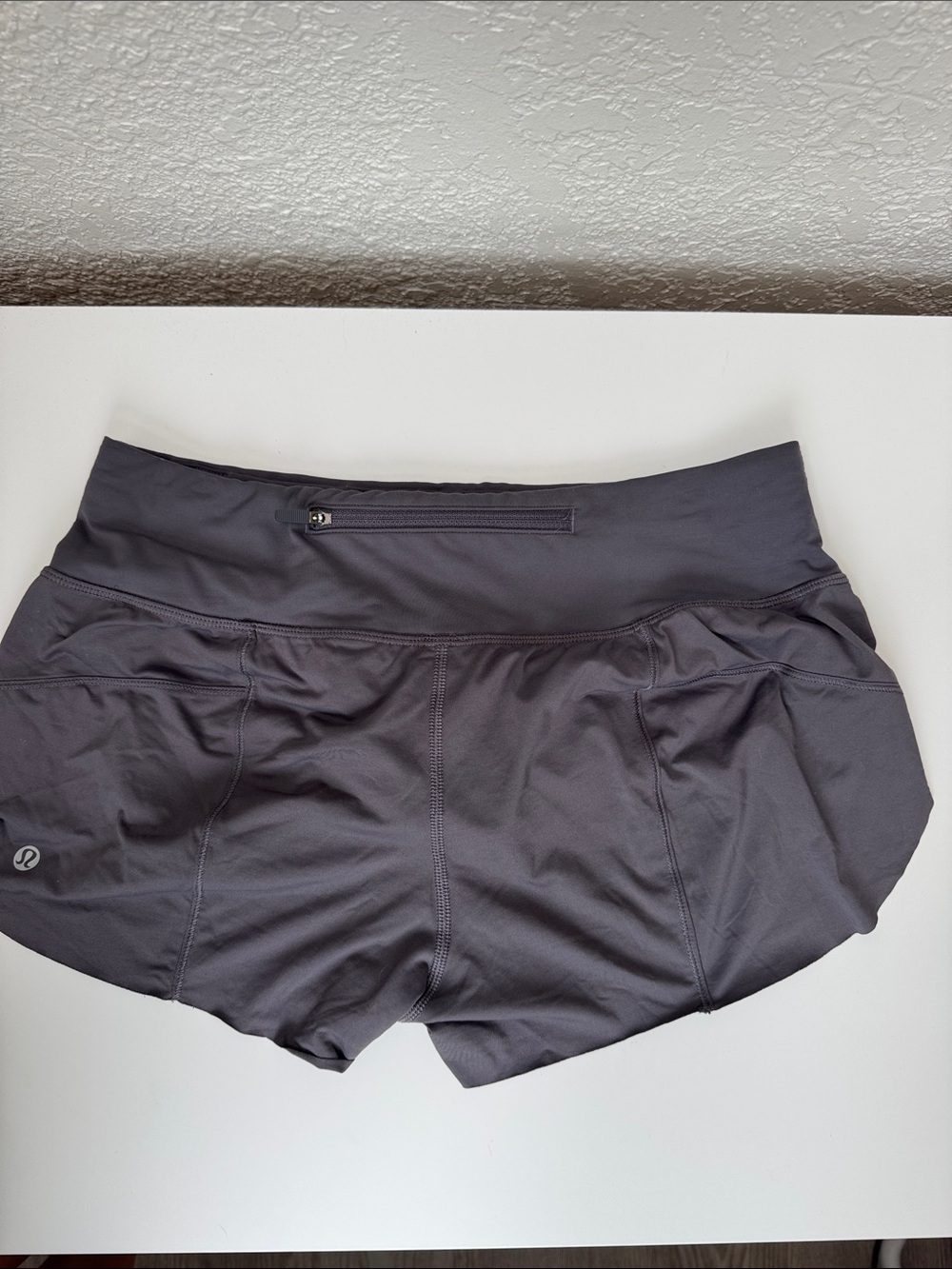 lululemon athletica Charcoal Black Athletic Shorts with Back Zip